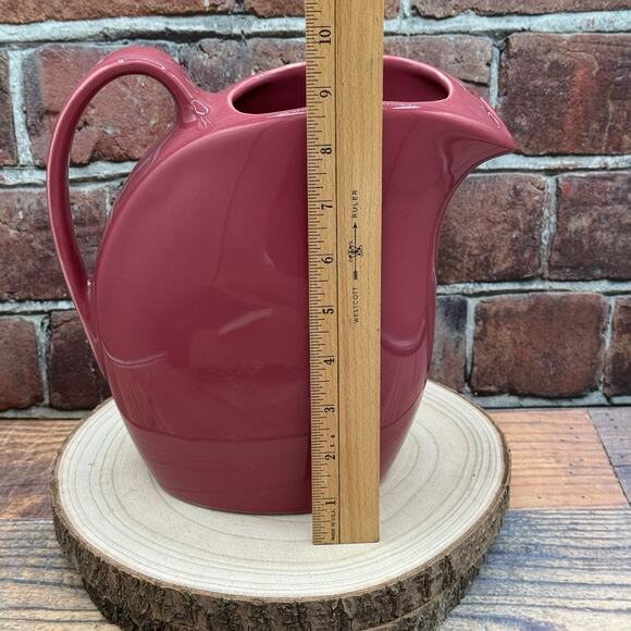 Vintage Hall Pitcher #2633 Riviera Design w Ice‎ Lip Dusty Rose Pink Mauve USA